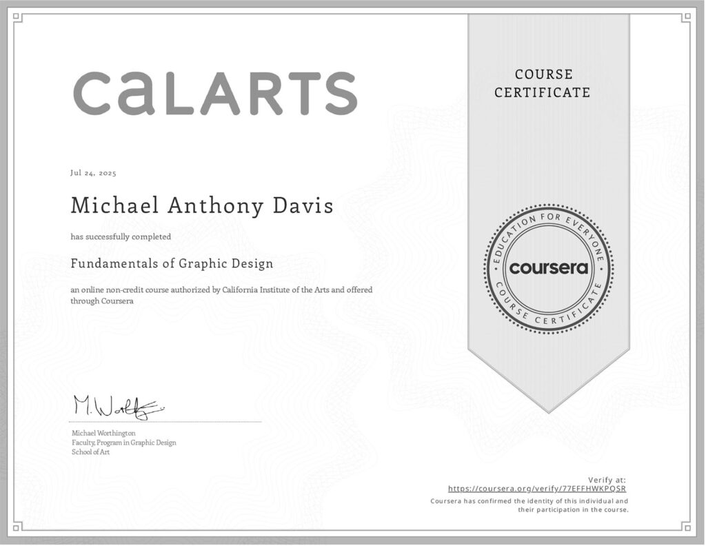 California Institute of the Arts Fundamentals of Graphic Design certificate