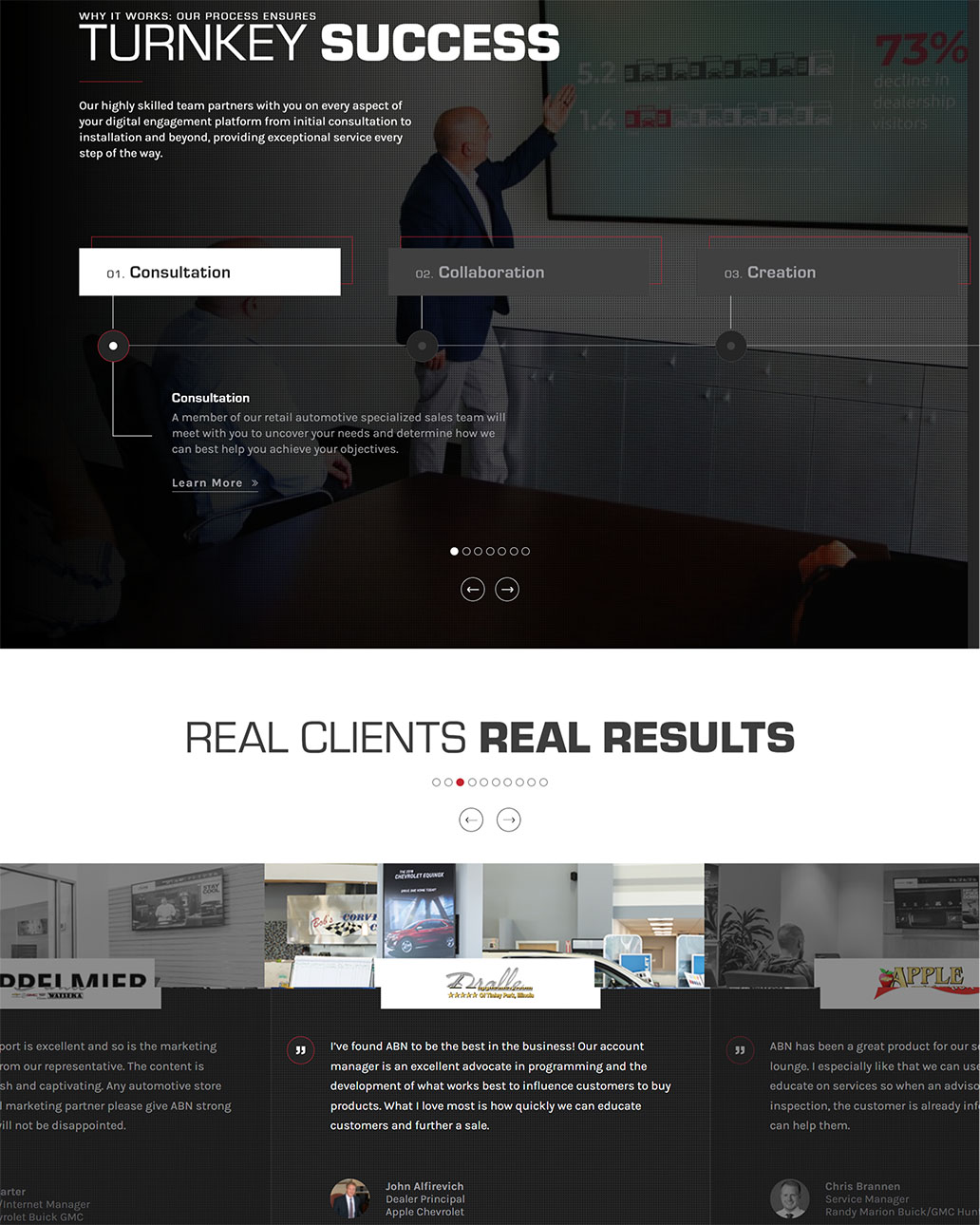 screenshot of the triumphmed.com home page lower area